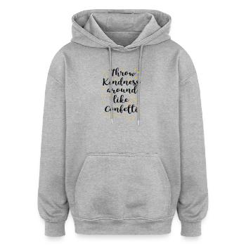 Freundlich - Oversized Unisex Hoodie - Grau meliert - Vorne - Noah (186cm)