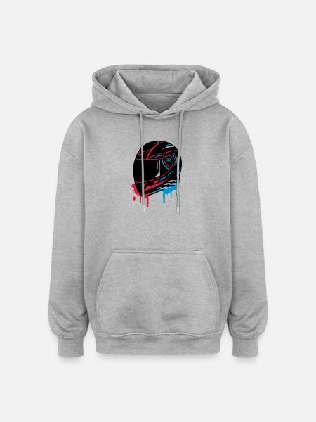 Motorcycle helmet Graffiti - Oversized Unisex Hoodie - heather grey