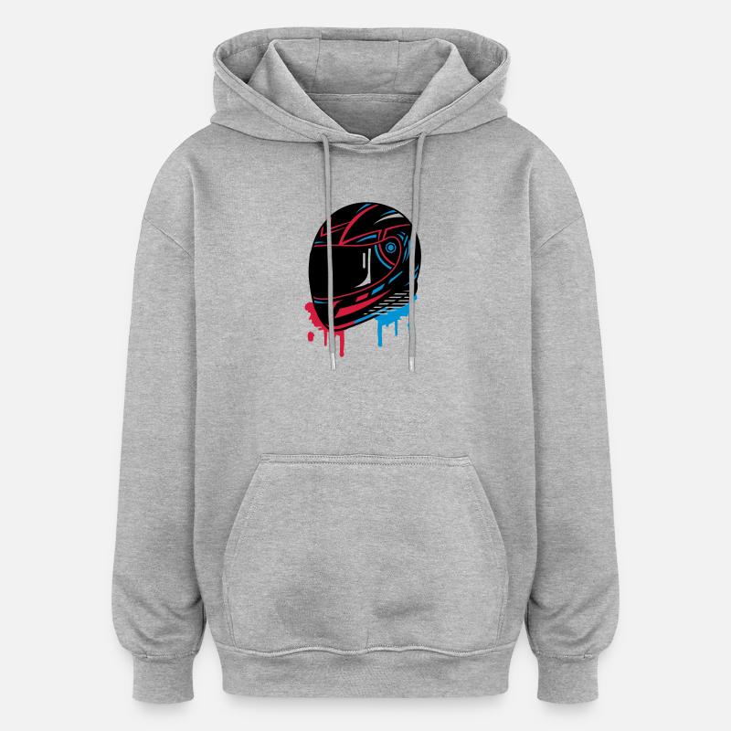 Casque de moto Graffiti - Sweat à capuche oversize unisexe - gris chiné