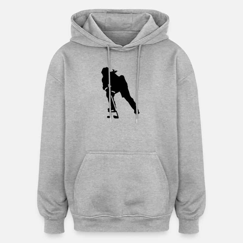 Frauen Eishockey - Oversized Unisex Hoodie - Grau meliert