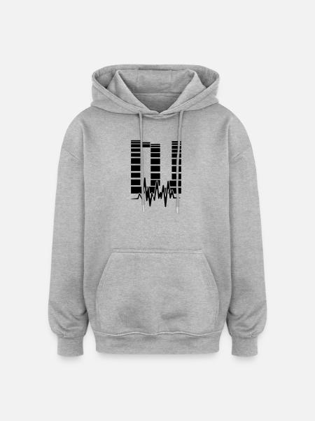 dj - Sweat à capuche oversize unisexe - gris chiné