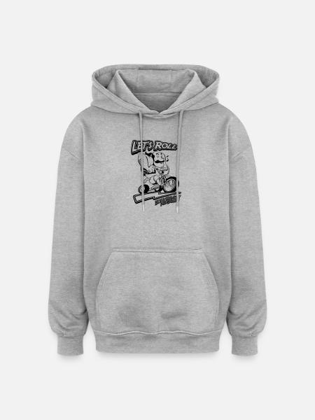 GANGSTER RIDING CYCLE - Oversized Unisex Hoodie - heather grey