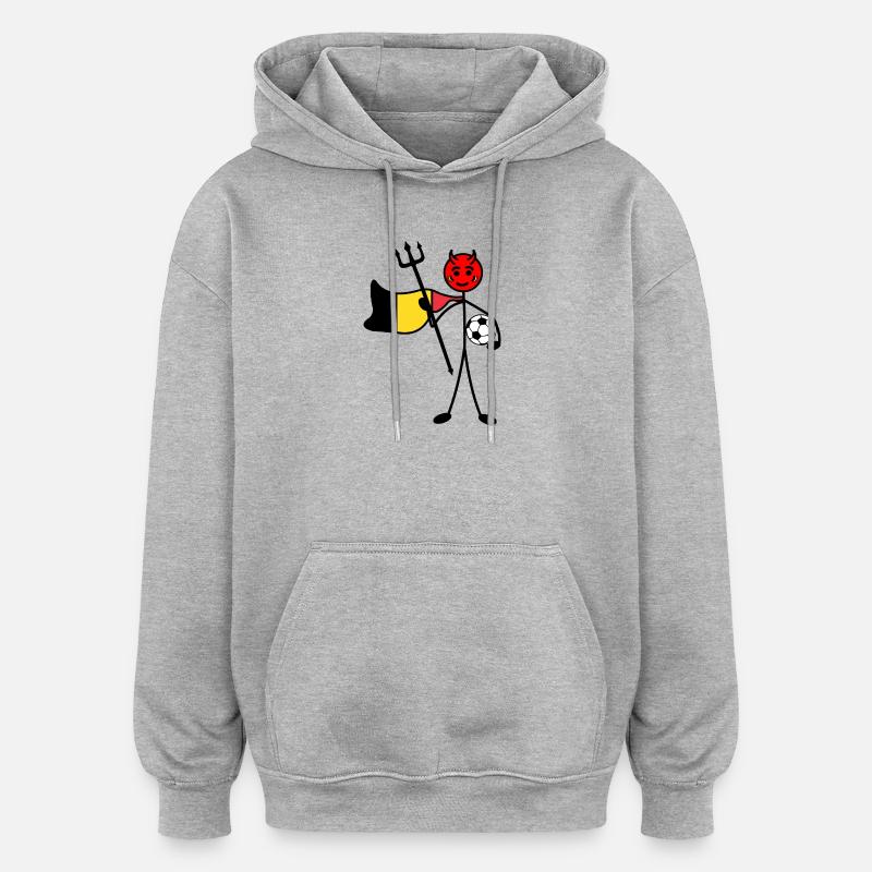 Roter Teufel Held - Oversized Unisex Hoodie - Grau meliert