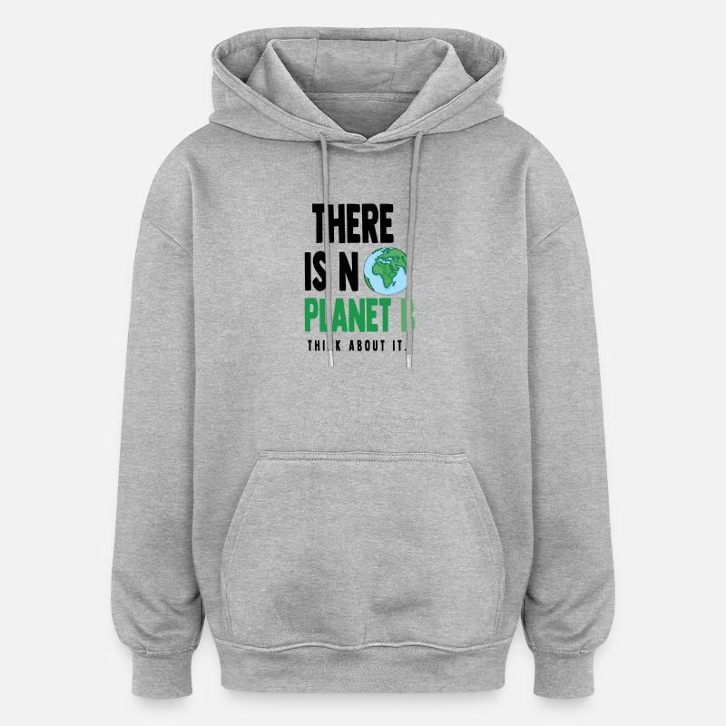 Planet B (black) - Sweat à capuche oversize unisexe - gris chiné