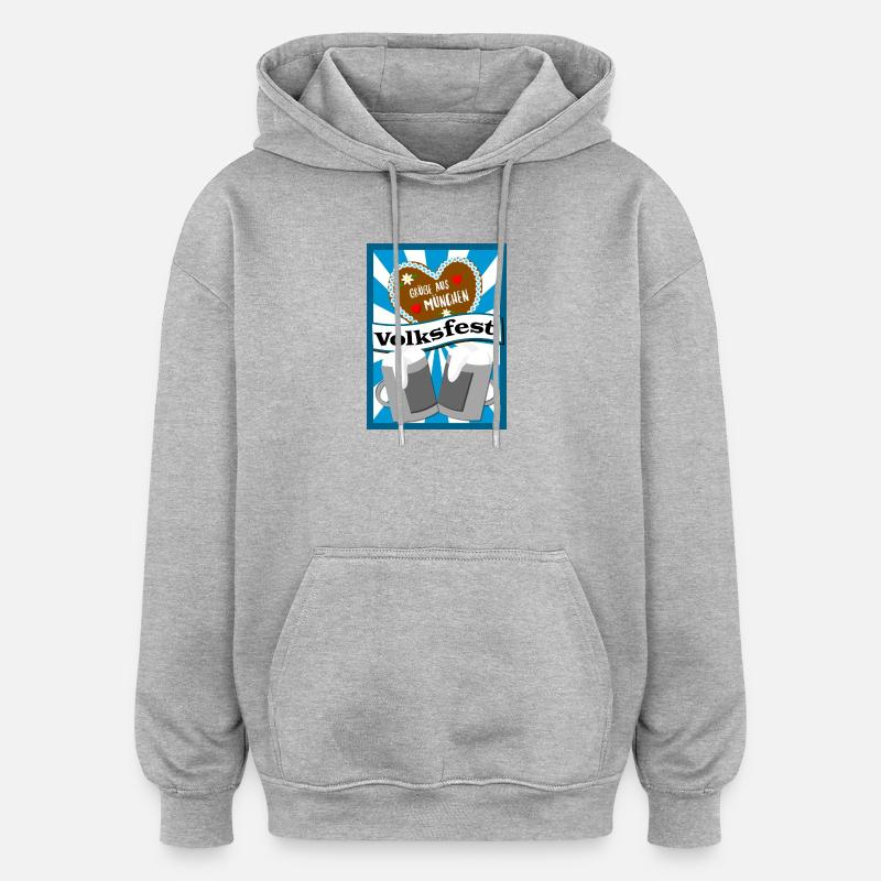Volksfest in München - Oversized Unisex Hoodie - Grau meliert