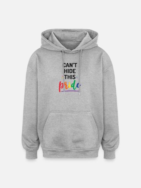 Pride Month - Can't Hide This Pride - Oversized Unisex Hoodie - heather grey
