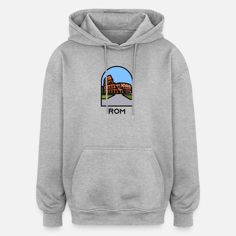 Rom - Kolosseum - Oversized Unisex Hoodie - Grau meliert