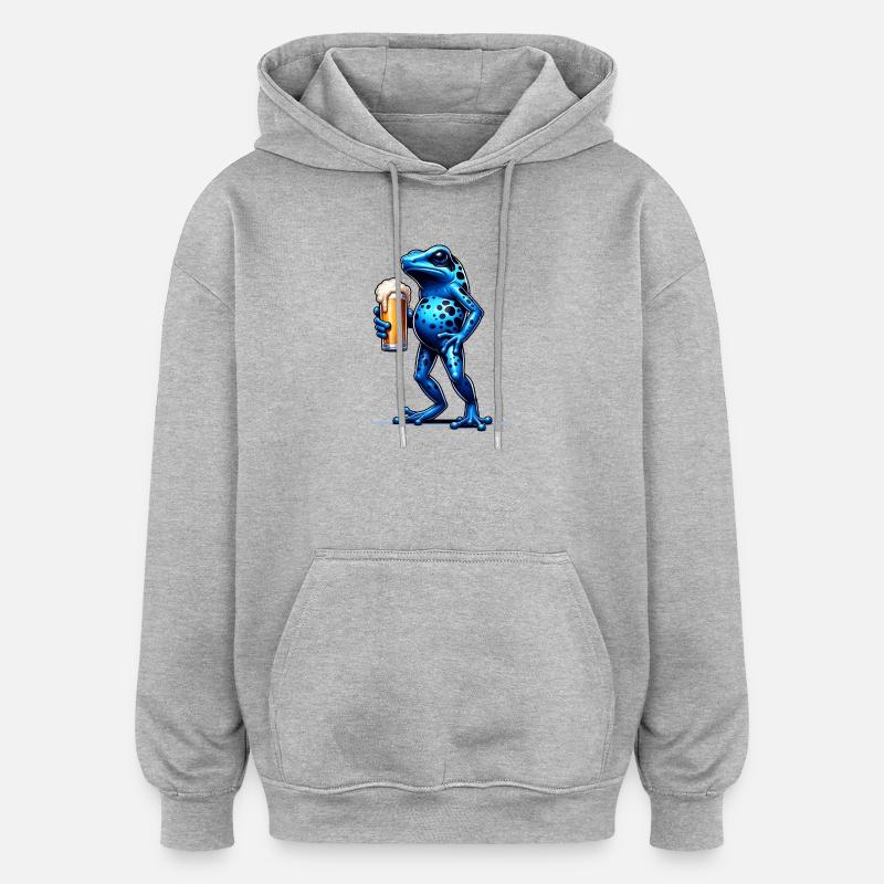 Bière Arrow Poison Frog Frog - Sweat à capuche oversize unisexe - gris chiné