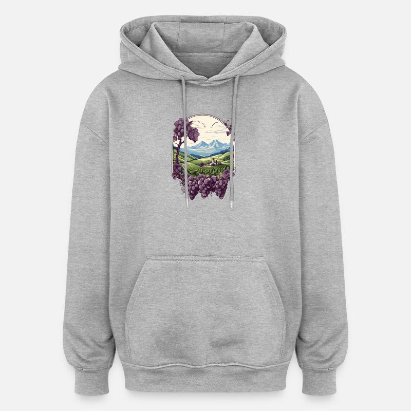 Vignoble - Sweat à capuche oversize unisexe - gris chiné