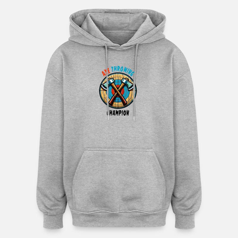 Axe Throwing Axe Sport Design - Oversized Unisex Hoodie - heather grey