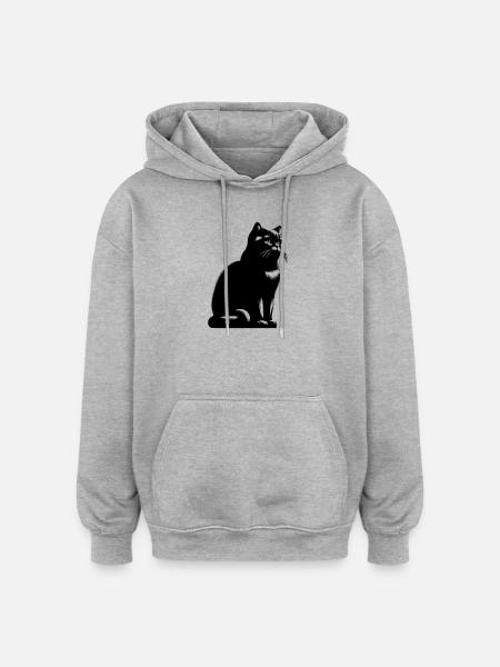 British Shorthair Cat - Oversized Unisex Hoodie - heather grey