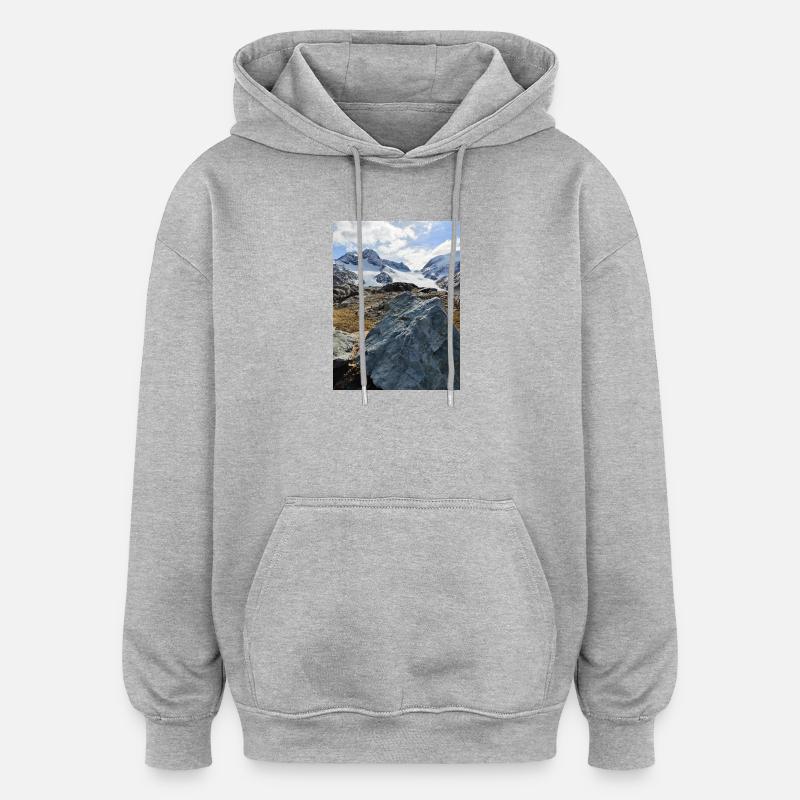 Gletscher des Heiligen Solin d'Arves - Oversized Unisex Hoodie - Grau meliert