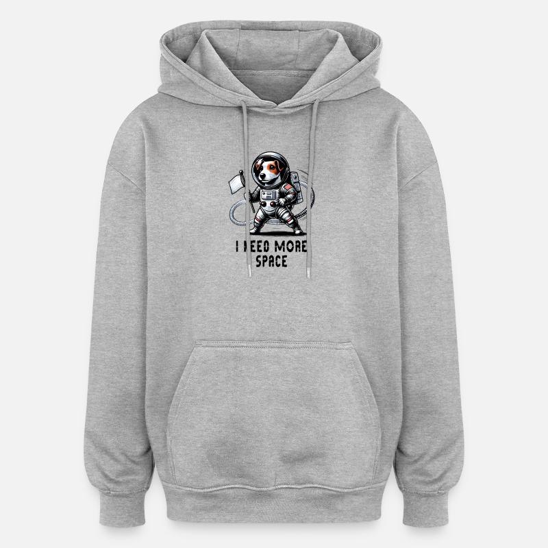 Astronaute Jack Russell Terrier - Sweat à capuche oversize unisexe - gris chiné