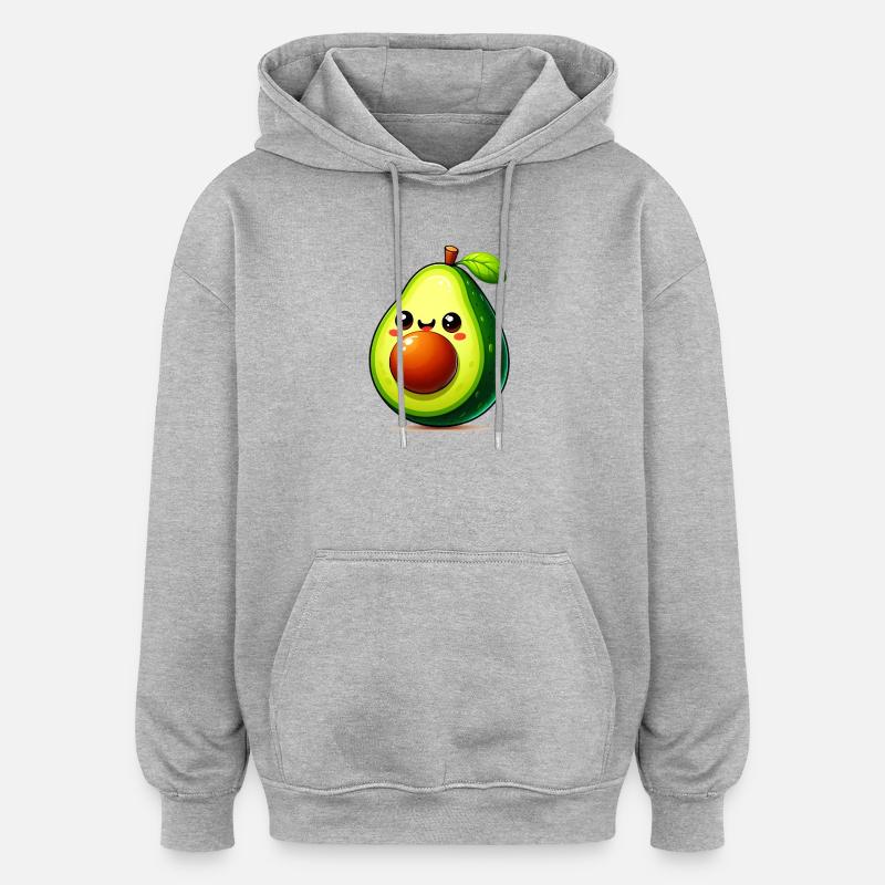 Avocat - Sweat à capuche oversize unisexe - gris chiné