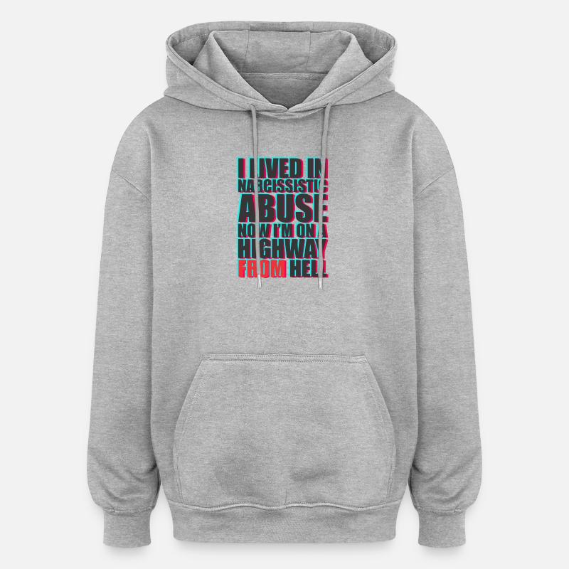Bold Text Protest Message Design - Oversized Unisex Hoodie - heather grey