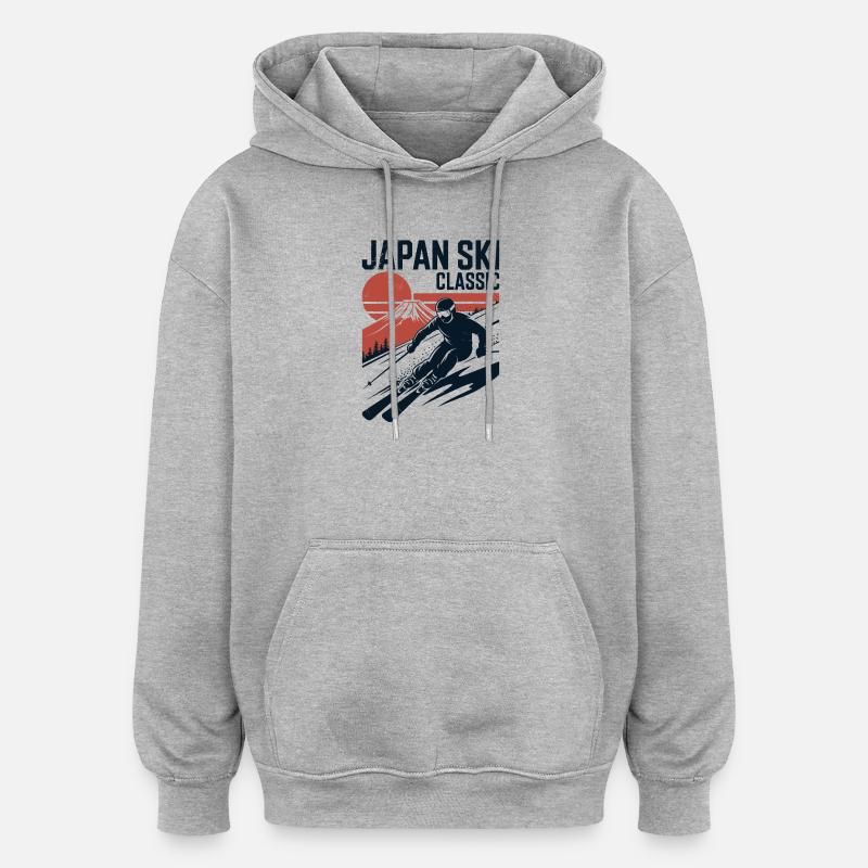Japan Ski Classic Design rétro - Sweat à capuche oversize unisexe - gris chiné