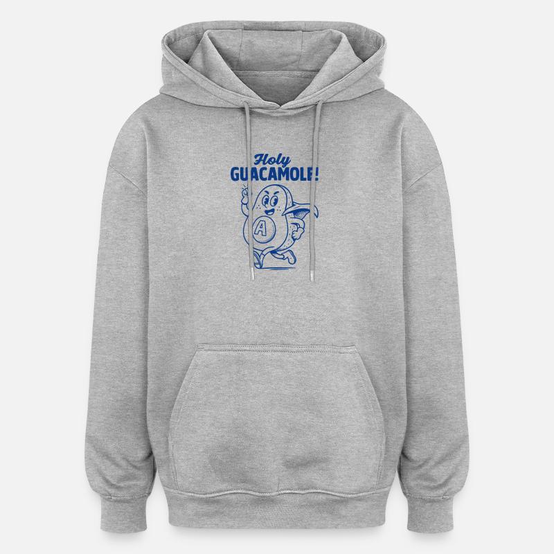 Mascotte de l’avocat Holy Guacamole - Sweat à capuche oversize unisexe - gris chiné