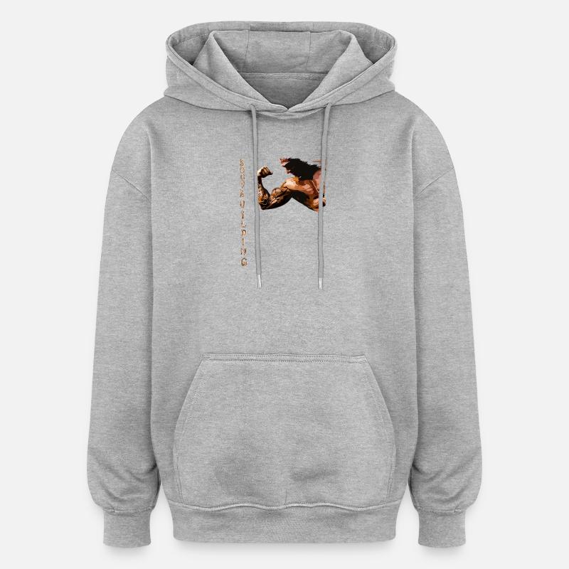 Conception de force pauvre musculaire - Sweat à capuche oversize unisexe - gris chiné