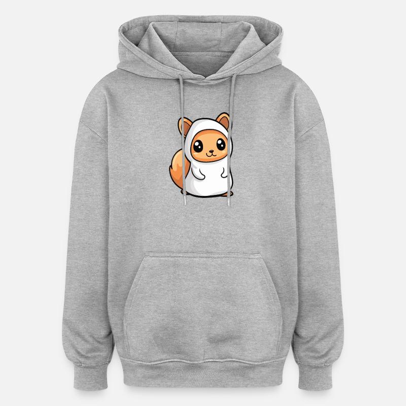 Eichhörnchen Halloween Geist - Oversized Unisex Hoodie - Grau meliert