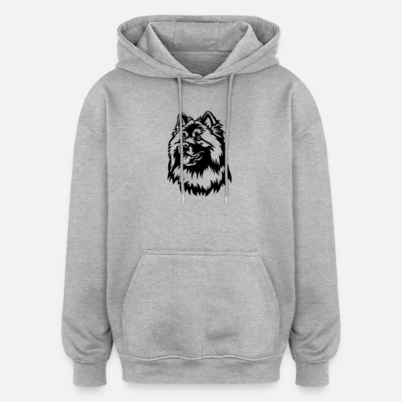 Eurasier Kopf - Oversized Unisex Hoodie - Grau meliert