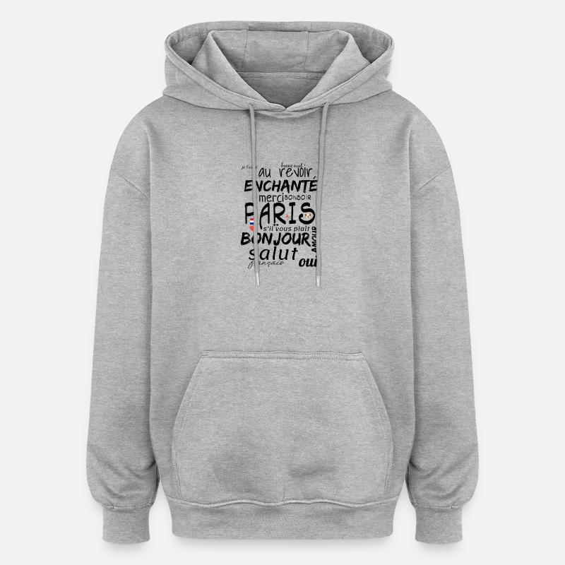 Amour Hexagone Fusée Hamster - Sweat à capuche oversize unisexe - gris chiné