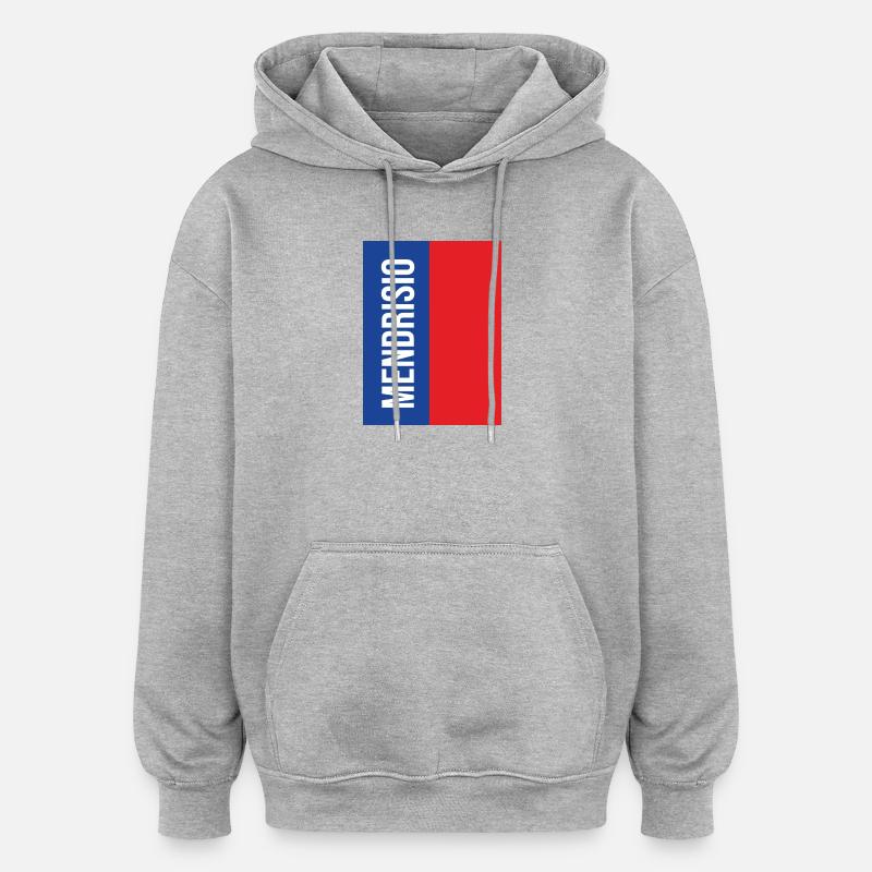 Mendrisio Blau Rot Vertical - Oversized Unisex Hoodie - Grau meliert