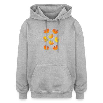 Flame Ring Pattern Yellow Orange - Oversized Unisex Hoodie - heather grey - Front - Noah (186cm)