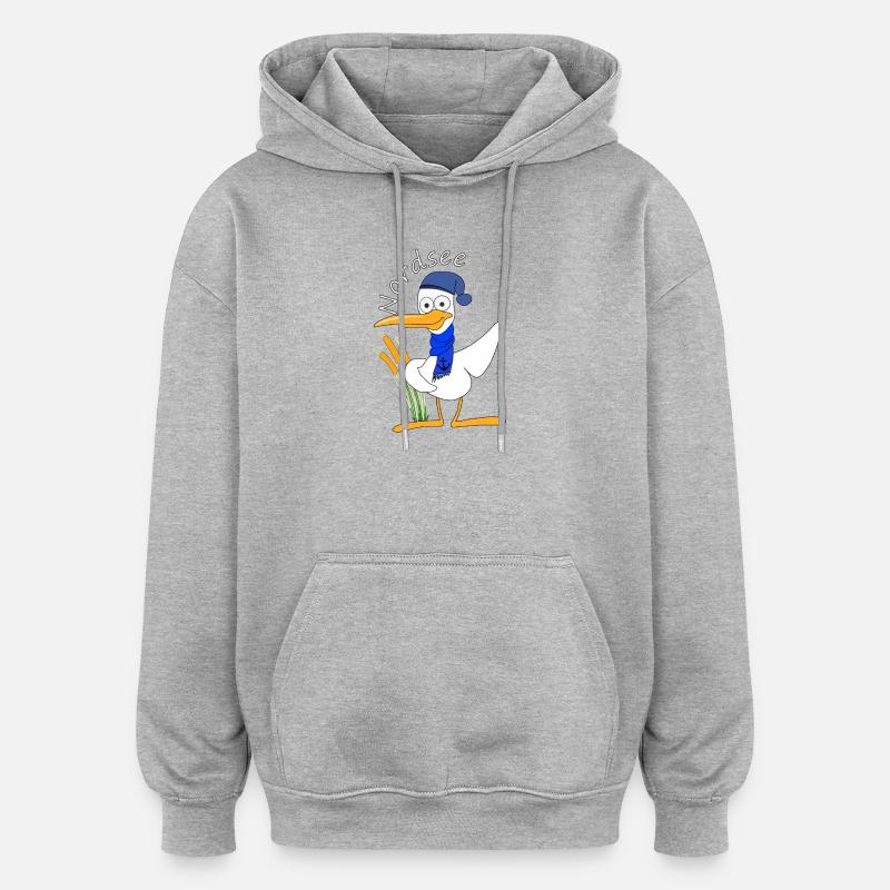 Mer du Nord - Sweat à capuche oversize unisexe - gris chiné