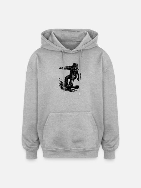 Short and clear snowboard - Oversized Unisex Hoodie - heather grey