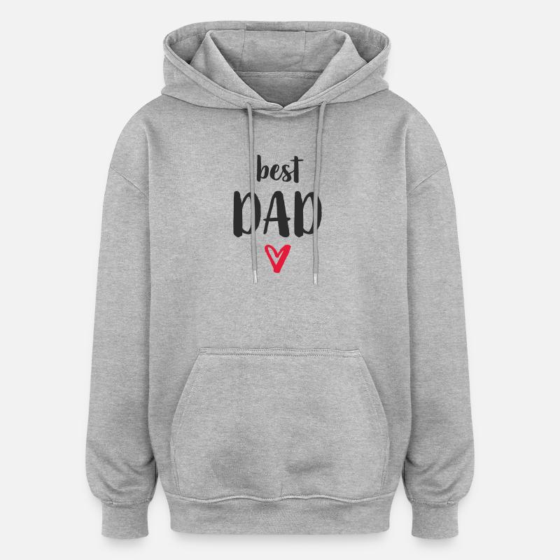 Bester Papa Herz - Oversized Unisex Hoodie - Grau meliert