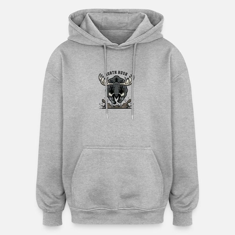 North Rush Nördliche Impulskraft - Oversized Unisex Hoodie - Grau meliert