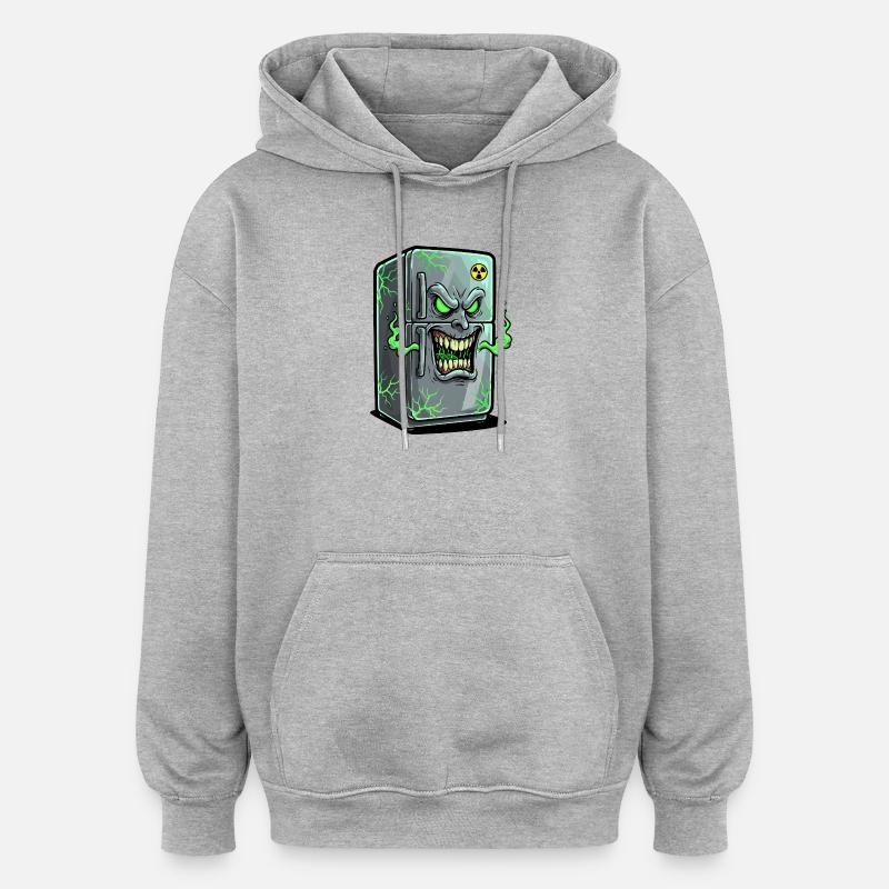 Grim Fridge : Fantômes Verts - Sweat à capuche oversize unisexe - gris chiné