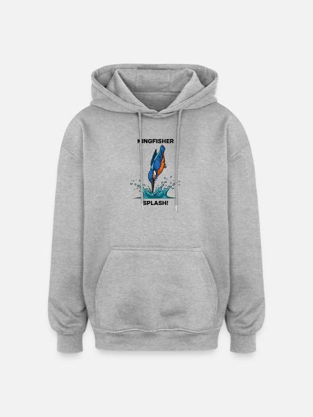 Kingfisher Splash Kingfisher River - Oversized Unisex Hoodie - heather grey