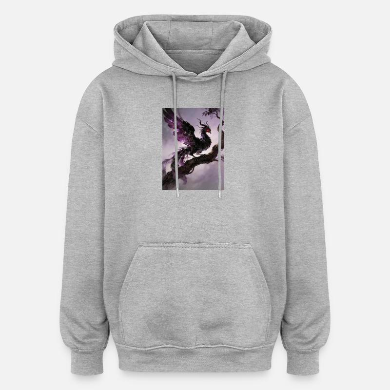 L'Apothéose du Phénix Noir : Infinité - Sweat à capuche oversize unisexe - gris chiné