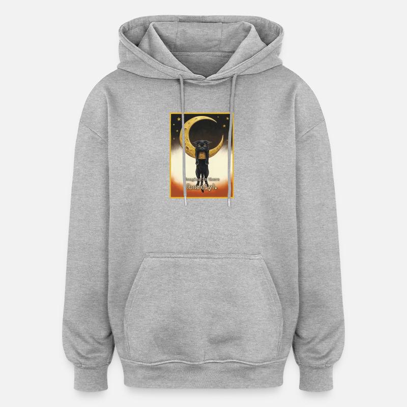 Barely Hanging Cat - Oversized Unisex Hoodie - heather grey