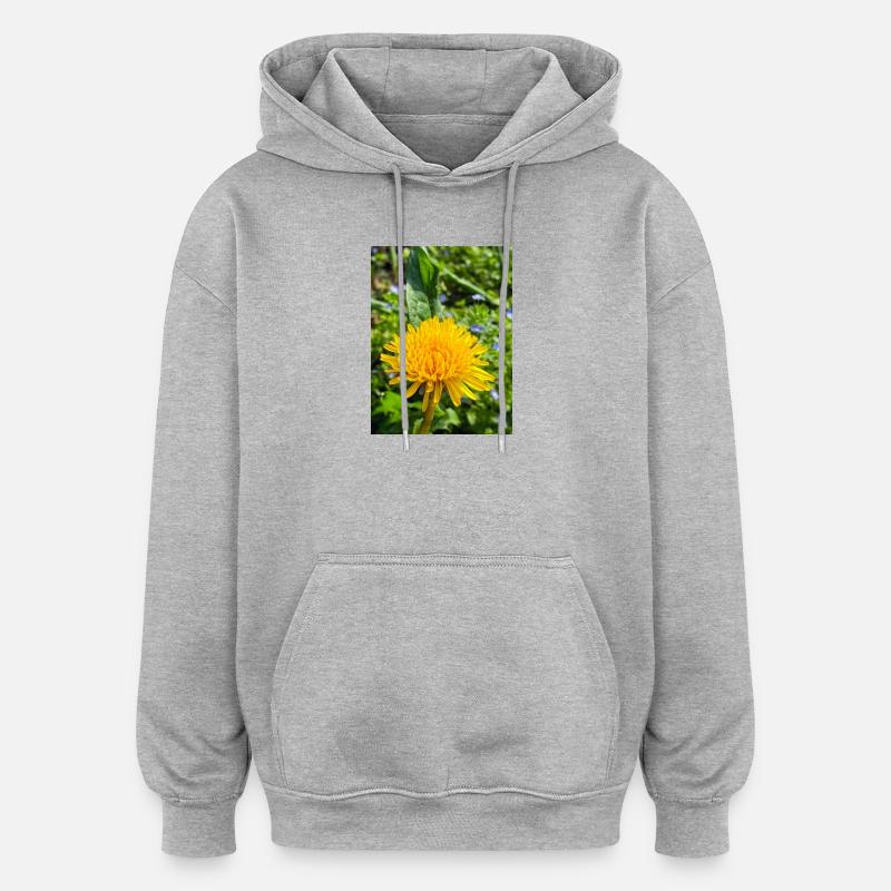 Wild dandelion in the spotlight 🌼 - Oversized Unisex Hoodie - heather grey