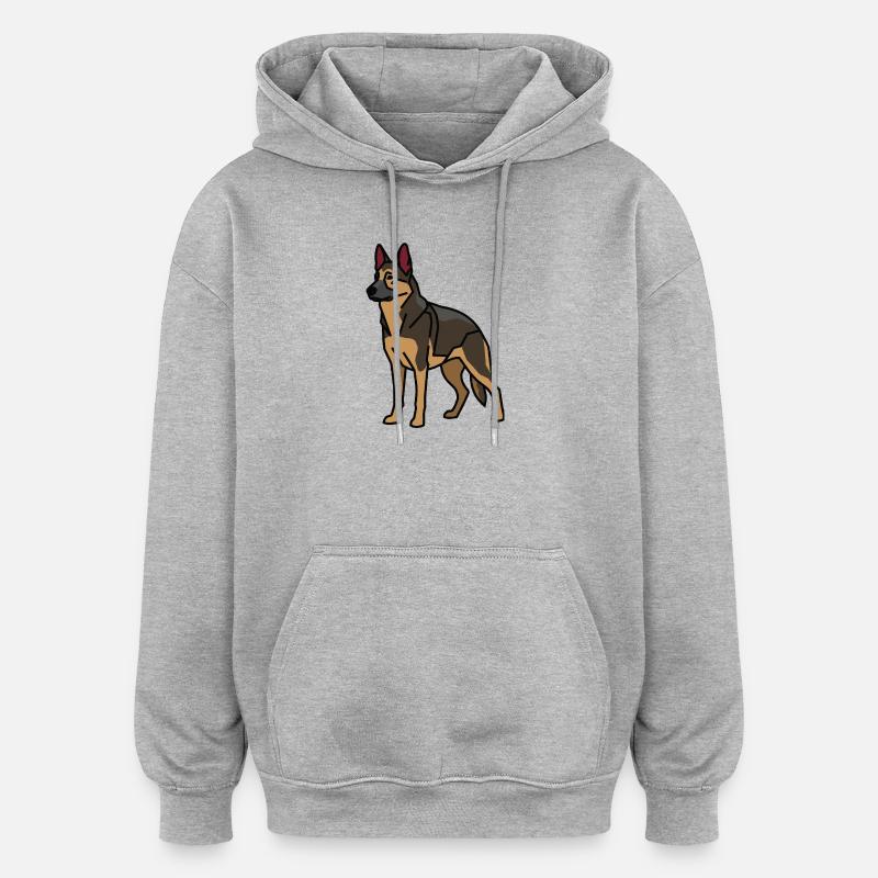 Deutscher Schäferhund - Oversized Unisex Hoodie - Grau meliert