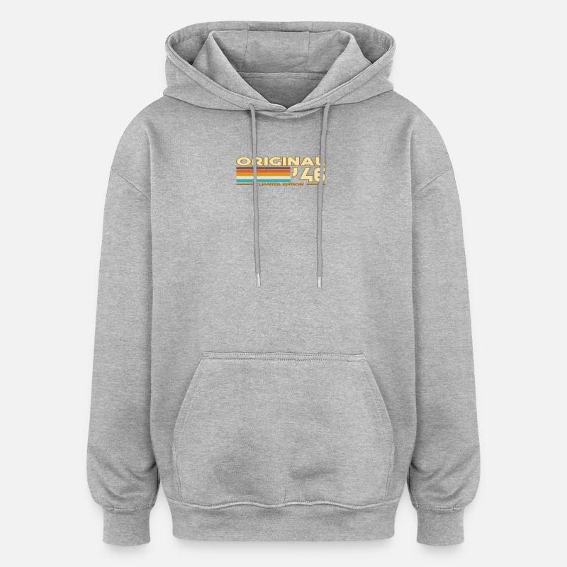 Originale 46 Pastellstreifen - Oversized Unisex Hoodie - Grau meliert