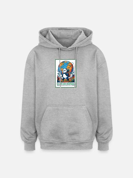 Alone and Unafraid - Oversized Unisex Hoodie - heather grey