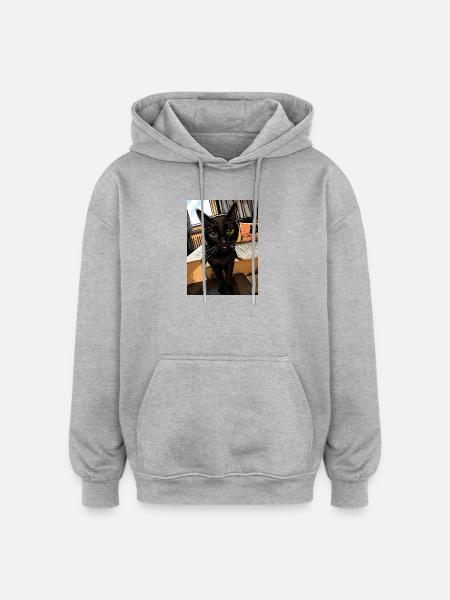 Nachtkater Blick - Oversized Unisex Hoodie - heather grey