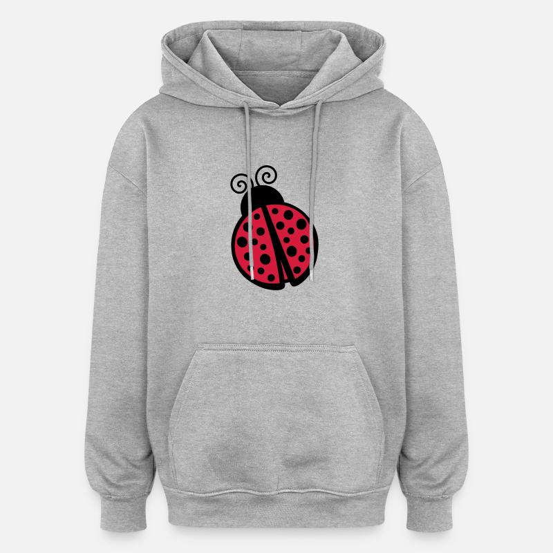 Coccinelle - Sweat à capuche oversize unisexe - gris chiné
