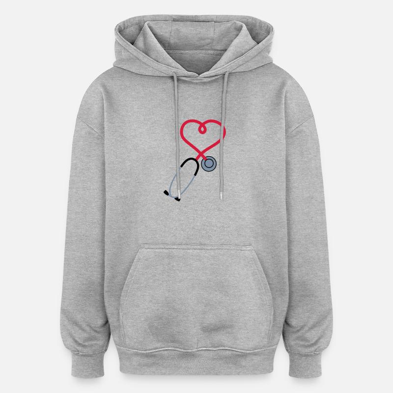 Stethoskop_sp7 - Oversized Unisex Hoodie - Grau meliert