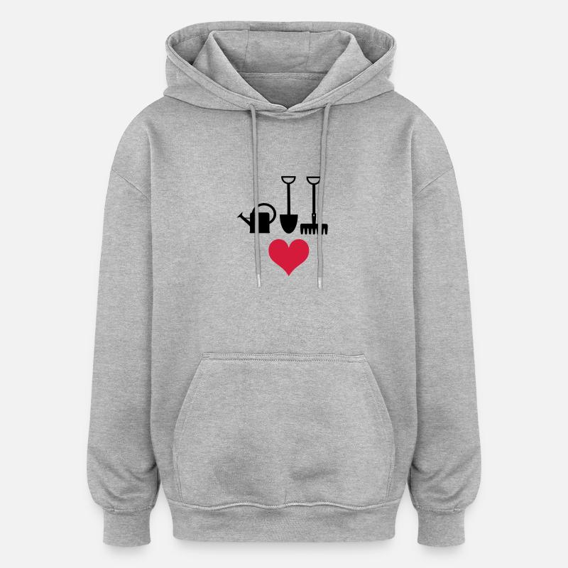 Garten - Oversized Unisex Hoodie - Grau meliert