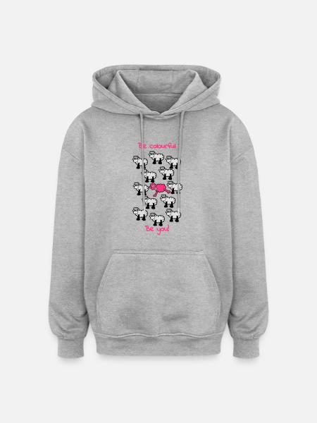 be different - be colourful - Oversized Unisex Hoodie - Grau meliert