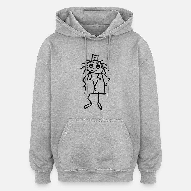 KrankenSchwester - Oversized Unisex Hoodie - Grau meliert