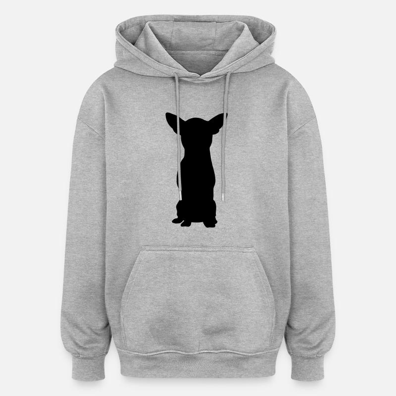 chihuahua - Sweat à capuche oversize unisexe - gris chiné