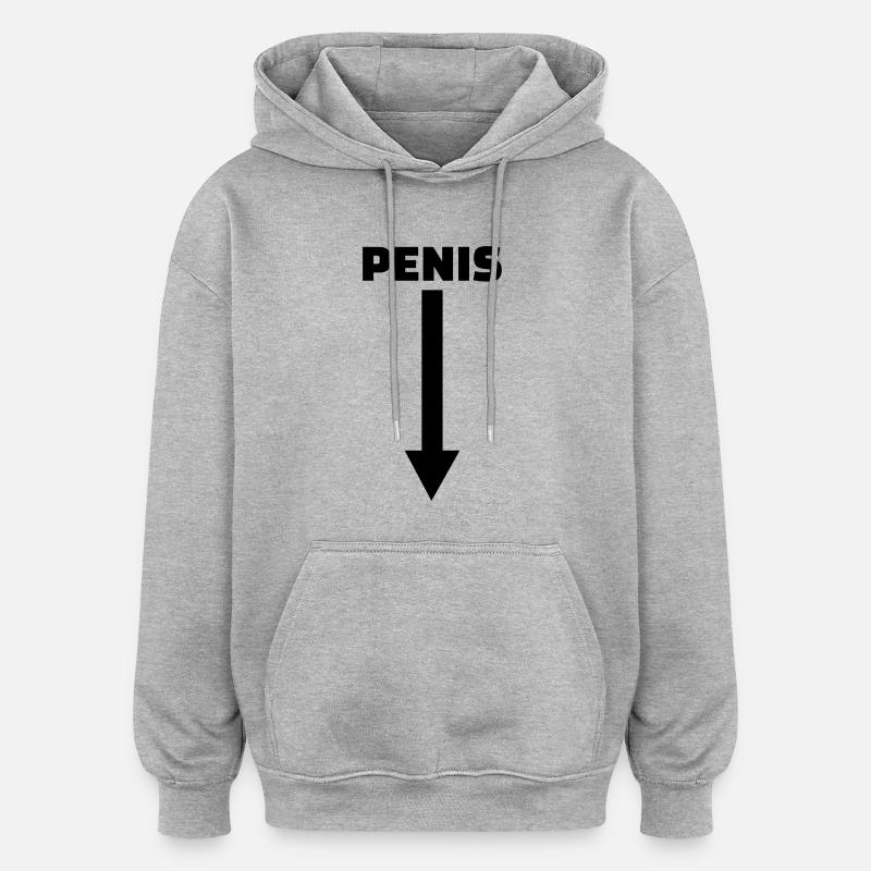 Penis - Sweat à capuche oversize unisexe - gris chiné