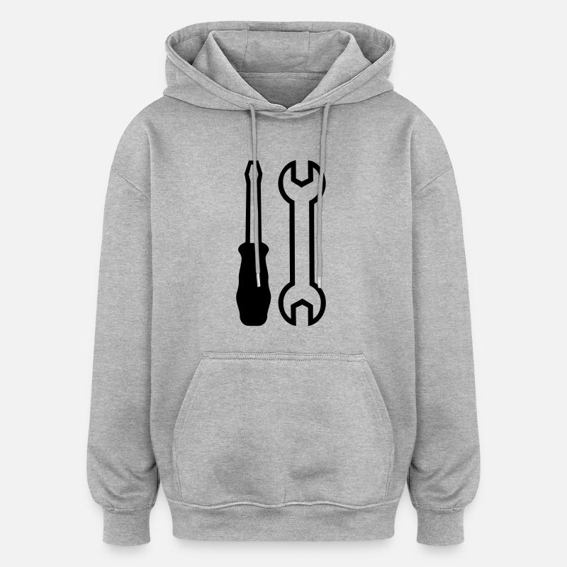 Werkzeug - Oversized Unisex Hoodie - Grau meliert
