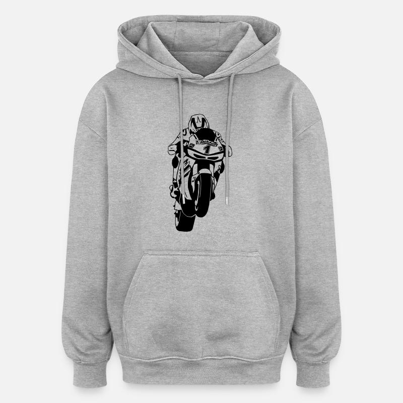 MotoGP - Sweat à capuche oversize unisexe - gris chiné