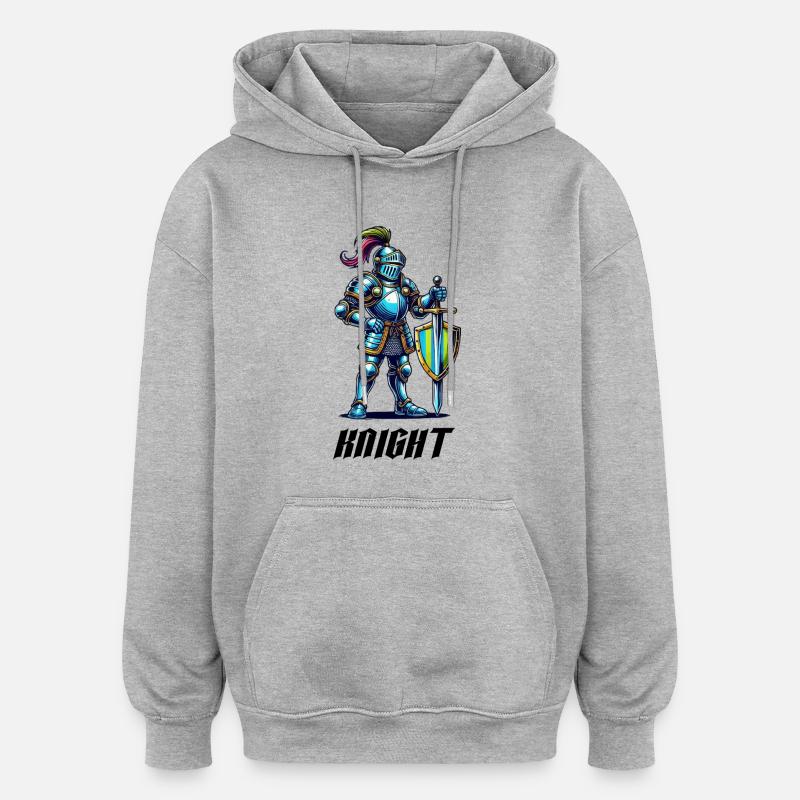 ritter comic - Oversized Unisex Hoodie - Grau meliert